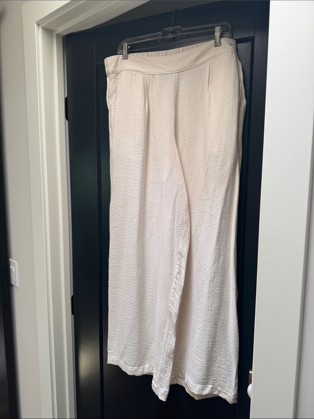 Flat front gauze pants with pockets